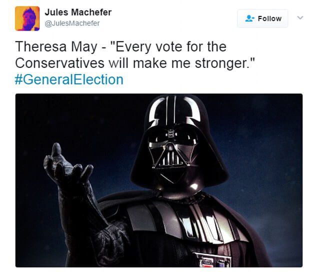 On a lighter note: As Theresa May calls UK General Election some are reminded of her dark side