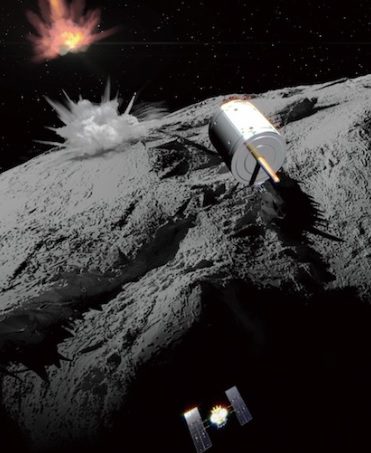 Hayabusa 2 delivers explosive charge-armed impactor to asteroid as it retreats leaving remote camera to observe the bang