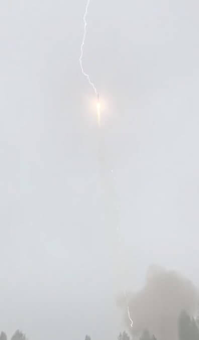 Glonass M55S navsat is launched by Soyuz rocket struck by lightning