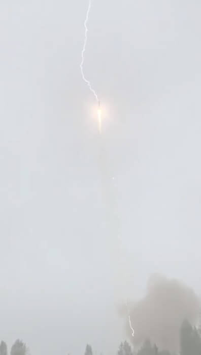 Glonass M55S navsat is launched by Soyuz rocket struck by lightning