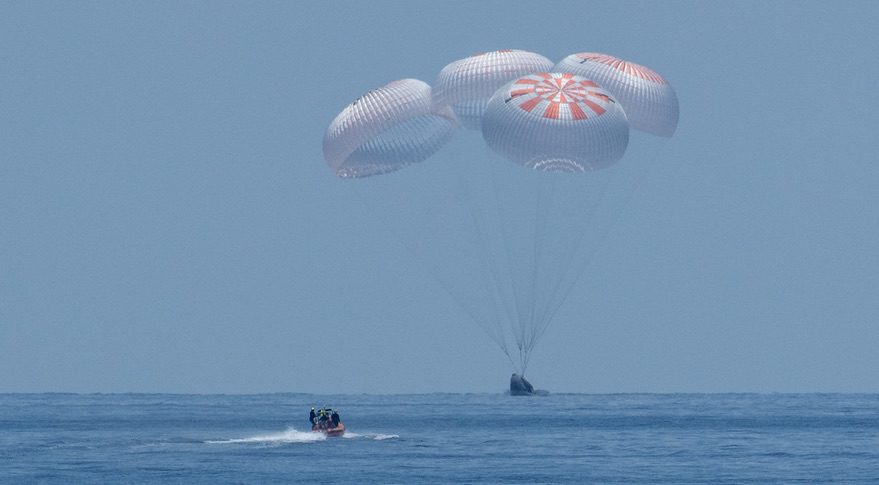 After safe splashdown SpaceX thanks NASA astronauts on Crew Dragon for flying with them