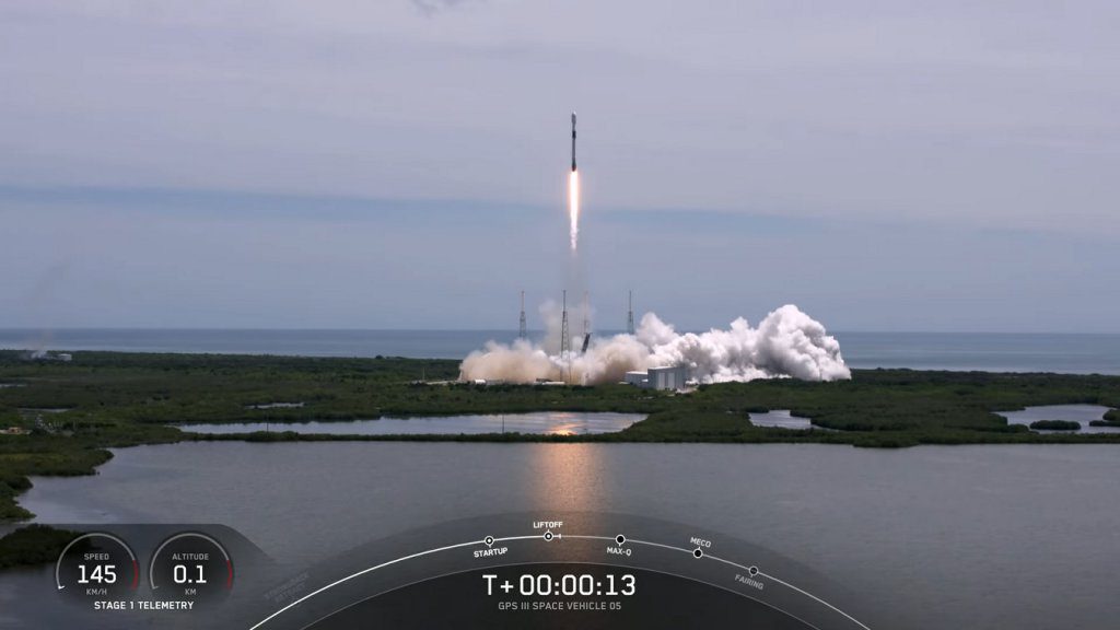 The Falcon 9 lifts-off for the second time carrying another GPS satellite into orbit