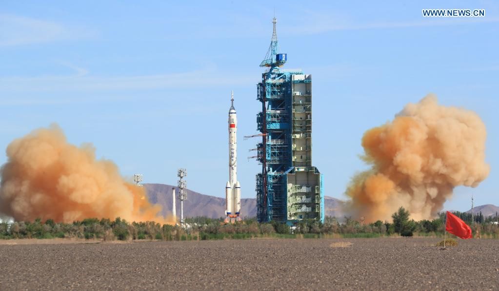 The Long March 2F rocket lifts-off from the Jiuquan Satellite Launch Center