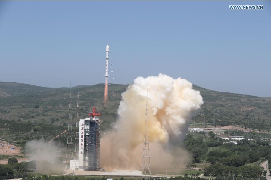 The Long March 2D rocket lifts-off carrying the five satellites into LEO