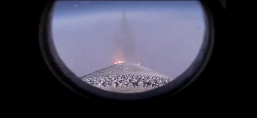 A still from the on-board camera on the LauncherOne rocket