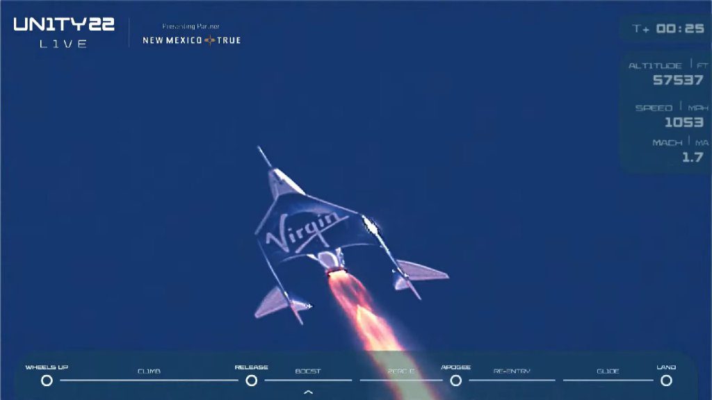 VSS Unity under its own power following release from its mothership