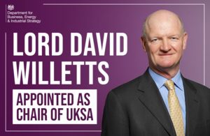 Lord David Willetts appointed as Chairman of UK Space Agency