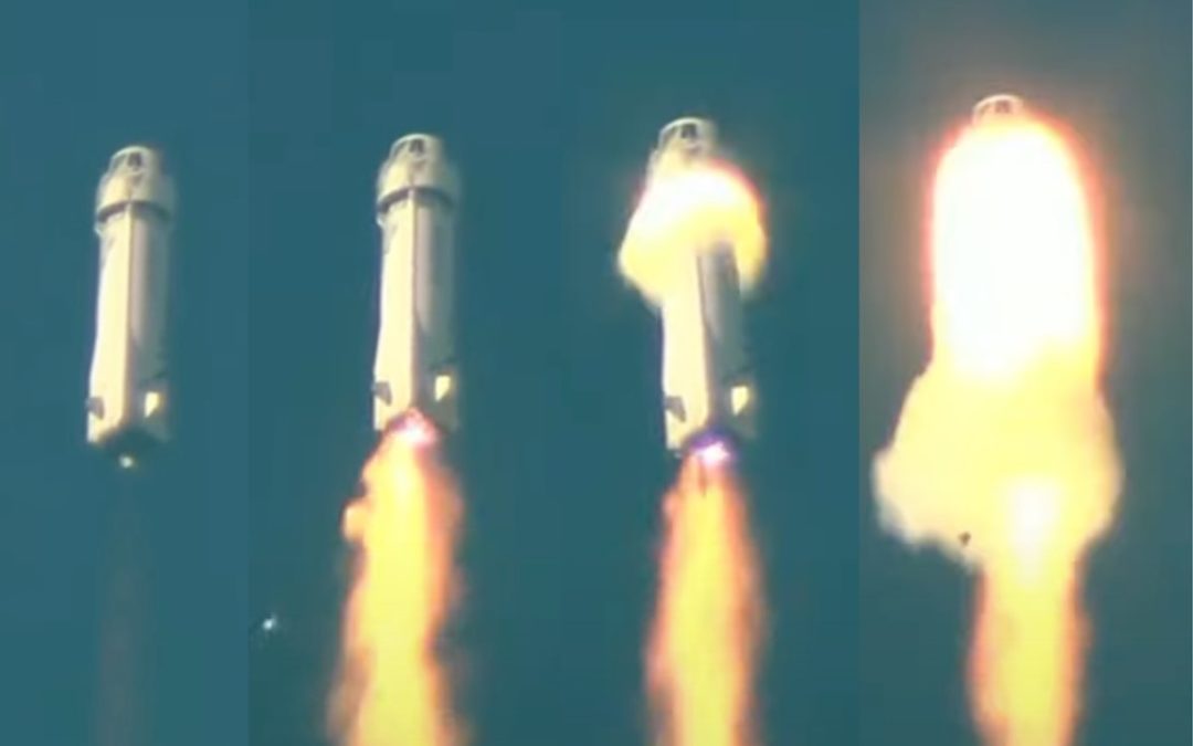 Blue Origin New Shepard uncrewed launch fails seconds after lift-off