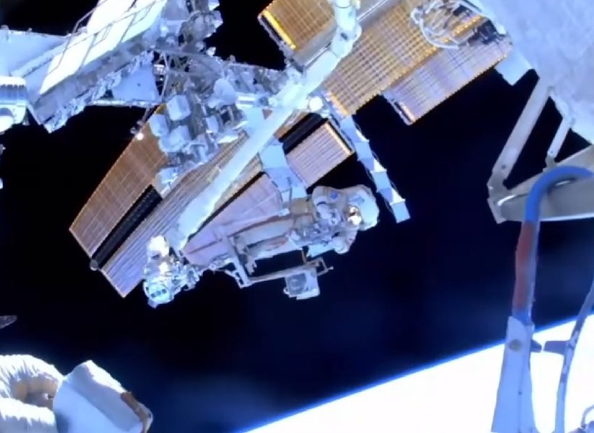 Russian cosmonauts install shields and test European Robot Arm on latest spacewalk