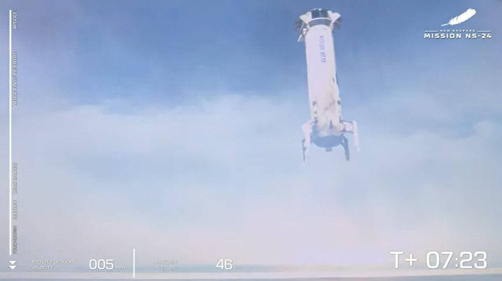 Return to flight: Unmanned New Shepard NS-24 flies and lands both booster and crew capsule successfully